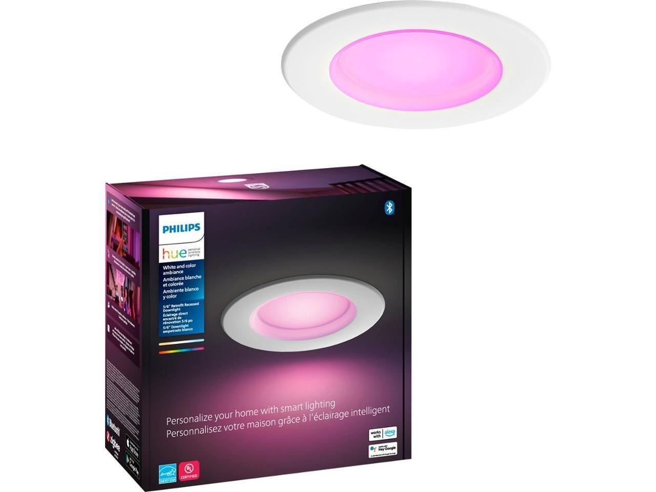 Philips Hue White And Color Ambiance 5-6" High Lumen Recessed Downlight - White 578450