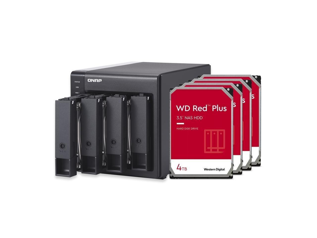 Qnap 4 Bay Nas Tr-004-44W-Us With Wd40efpx Western Digital Hard Drives Preconfigured Raid 5 Bundle