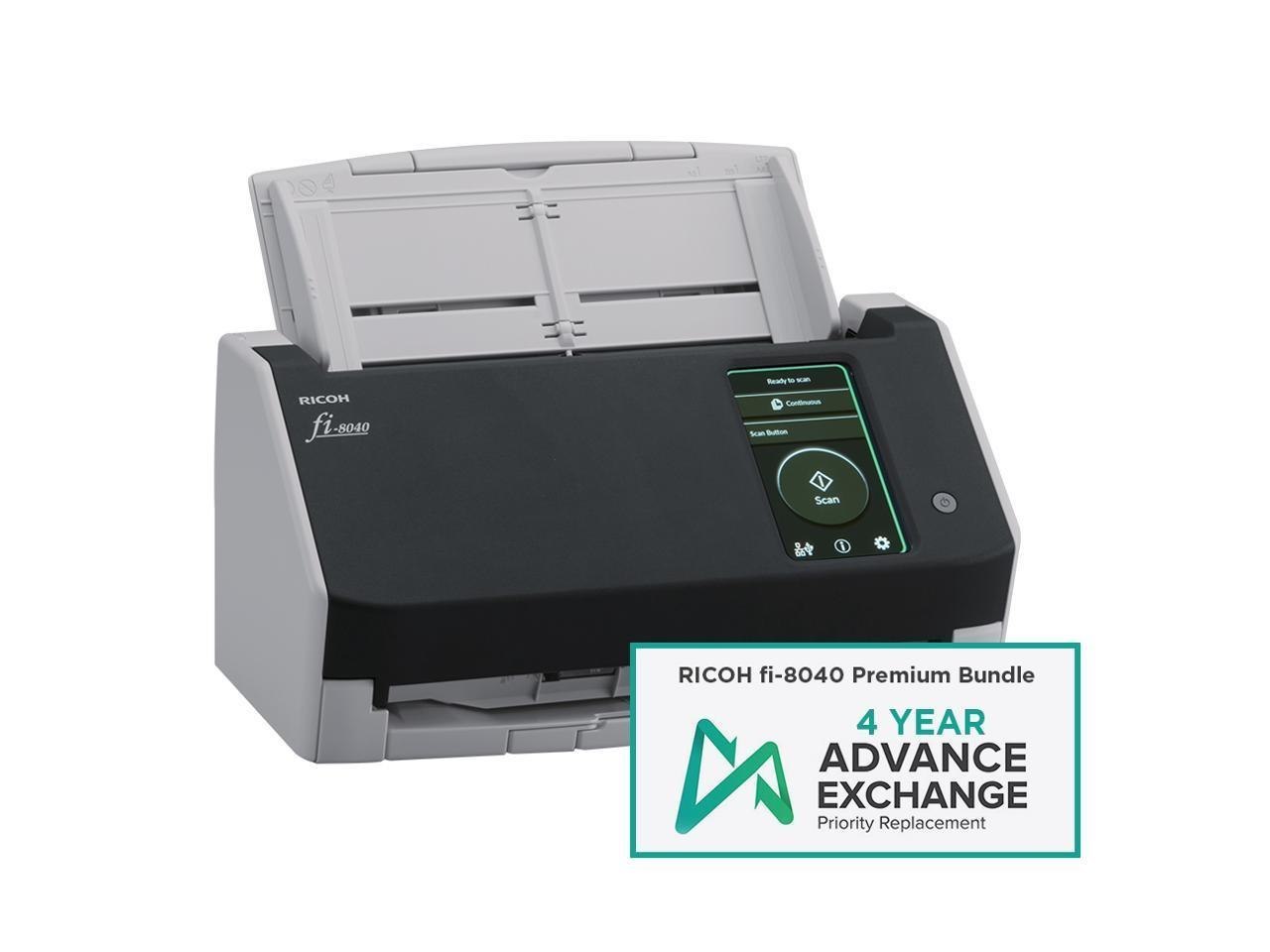 Ricoh Fi-8040 Scanner Premium Bundle With 4 Year Advance Exchange Warranty