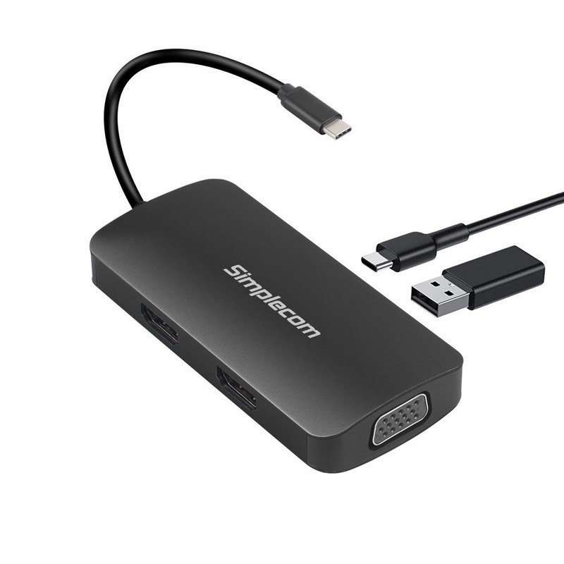 Simplecom Da450 5-In1 Usb-C Multiport Adapter MST Hub Wtih Vga And Dual Hdmi