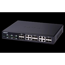 Qnap 12-Port Unmanaged Switch, 10GbE SFP+(4), 10GbE Sfp+/10Gbase-T(8), 2YR WTY