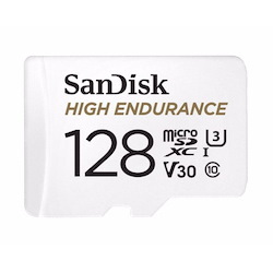 SanDisk 128GB High Endurance microSDHC™ Card SQQNR 10,000 HRS Uhs-I C10 U3 V30 100MB/s R 40MB/s W SD Adaptor 2Y
