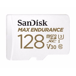 SanDisk 128GB Max High Endurance microSDHC™ Card SQQVR 60,000 HR HRS Uhs-I C10 U3 V30 100MB/s R, 40MB/s W SD Adaptor 10Y