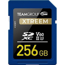 Team Group Xtreem SDXC Memory Card 256GB, R/W (Max) 250MB/s 120MB/s, V60, Uhs-Ii U3
