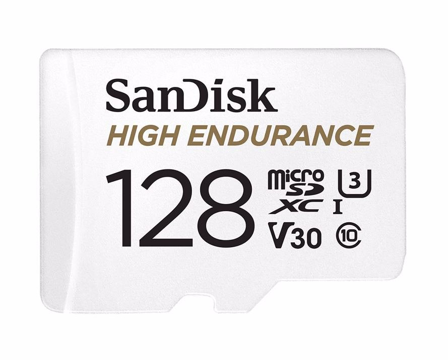 SanDisk 128GB High Endurance microSDHC™ Card SQQNR 10,000 HRS Uhs-I C10 U3 V30 100MB/s R 40MB/s W SD Adaptor 2Y