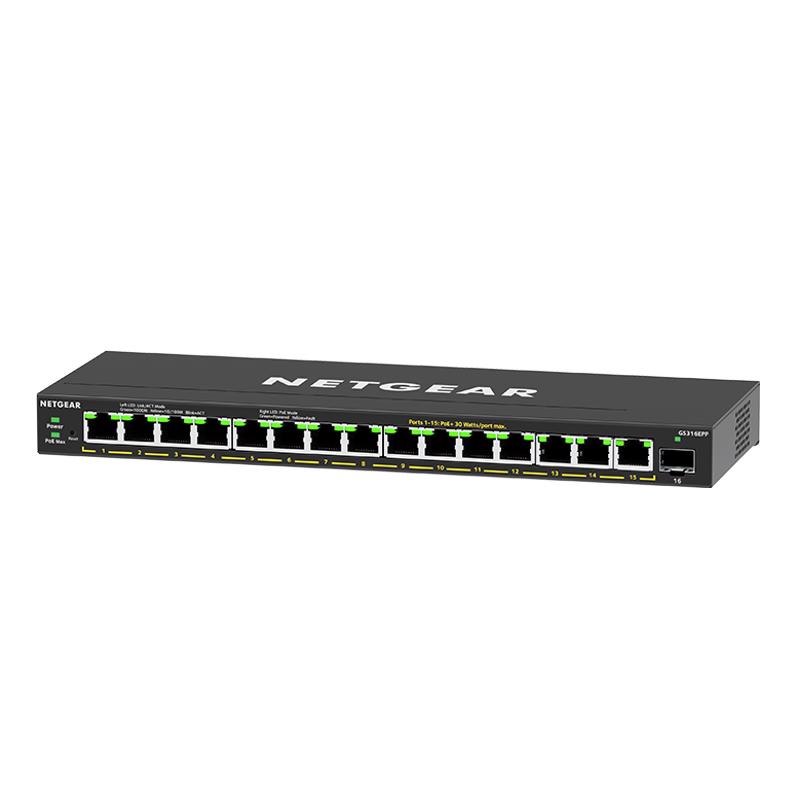 Netgear GS316PP Soho 16-Port High Powered PoE+ Gigabit Unmanaged Switch