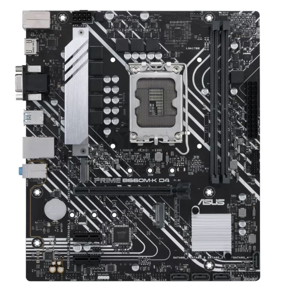 Asus Prime B760M-K D4-CSM Desktop Motherboard - Intel B760 Chipset - Socket LGA-1700 - Micro ATX