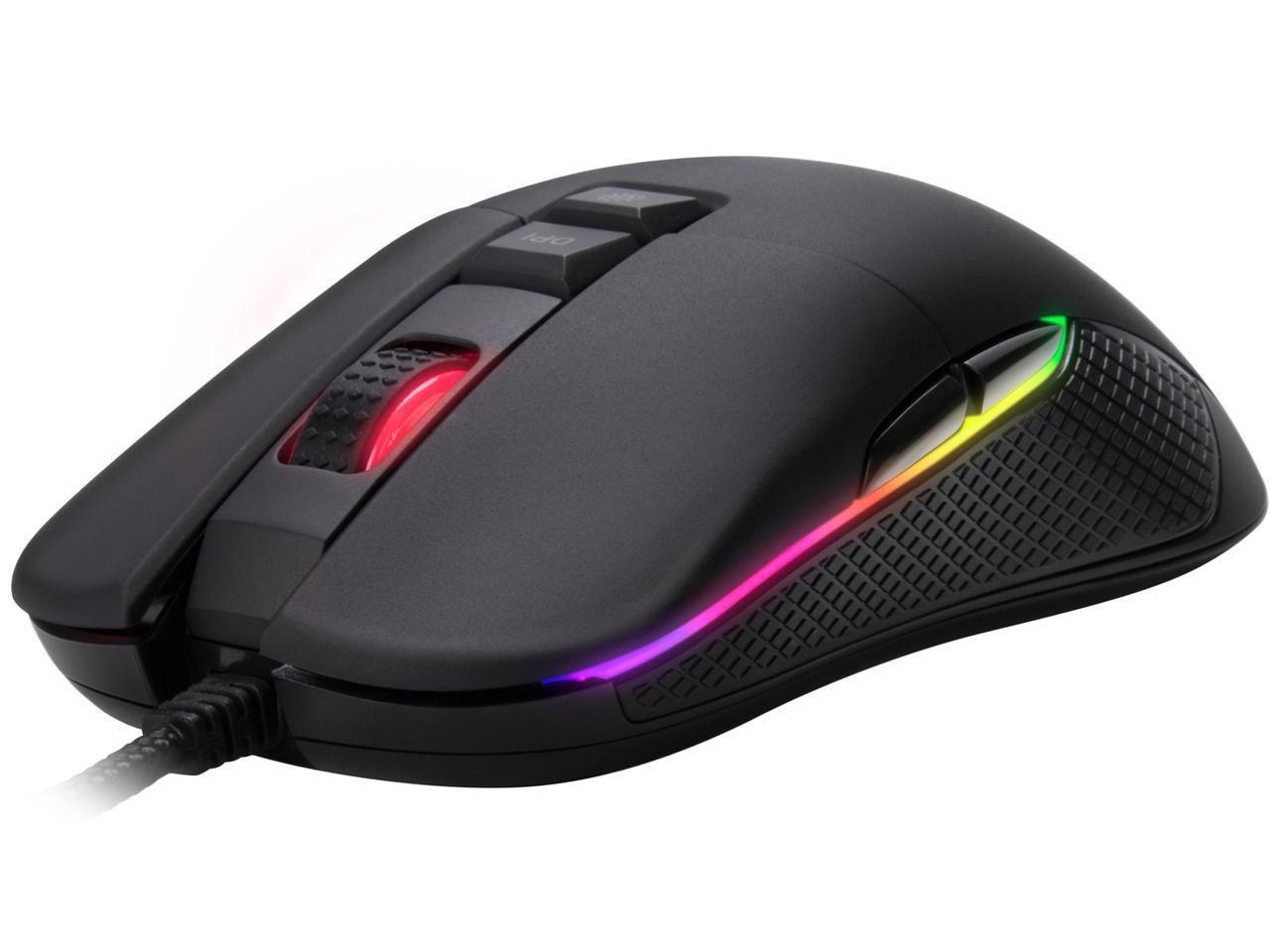 Rosewill Optical Ambidextrous Ergonomic RGB Gaming Mouse W/ 9 Programmable Buttons