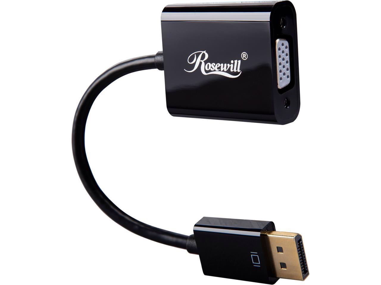 Rosewill Cl-Ad-Dp2vga-6-Bk DisplayPort To Vga Video Adapter Converter