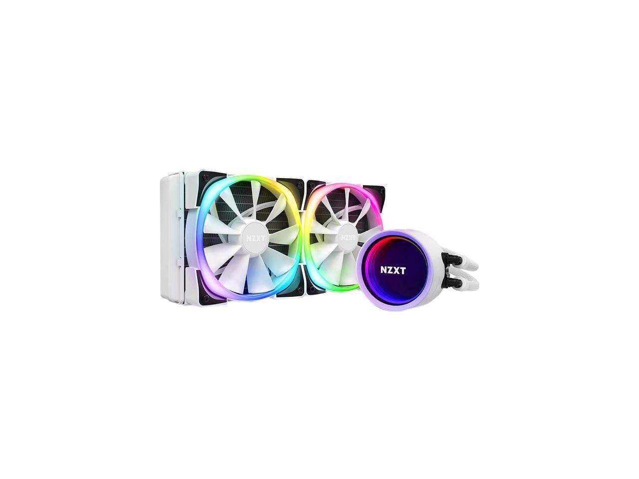 NZXT Kraken X53 RGB 240MM - RL-KRX53-RW - Aio RGB Cpu Liquid Cooler - Rotating Infinity Mirror Design - Powered BY Cam V4 - RGB Connector - 2 X Aer P120 120MM Radiator Fans White Lga 1700 Compatible