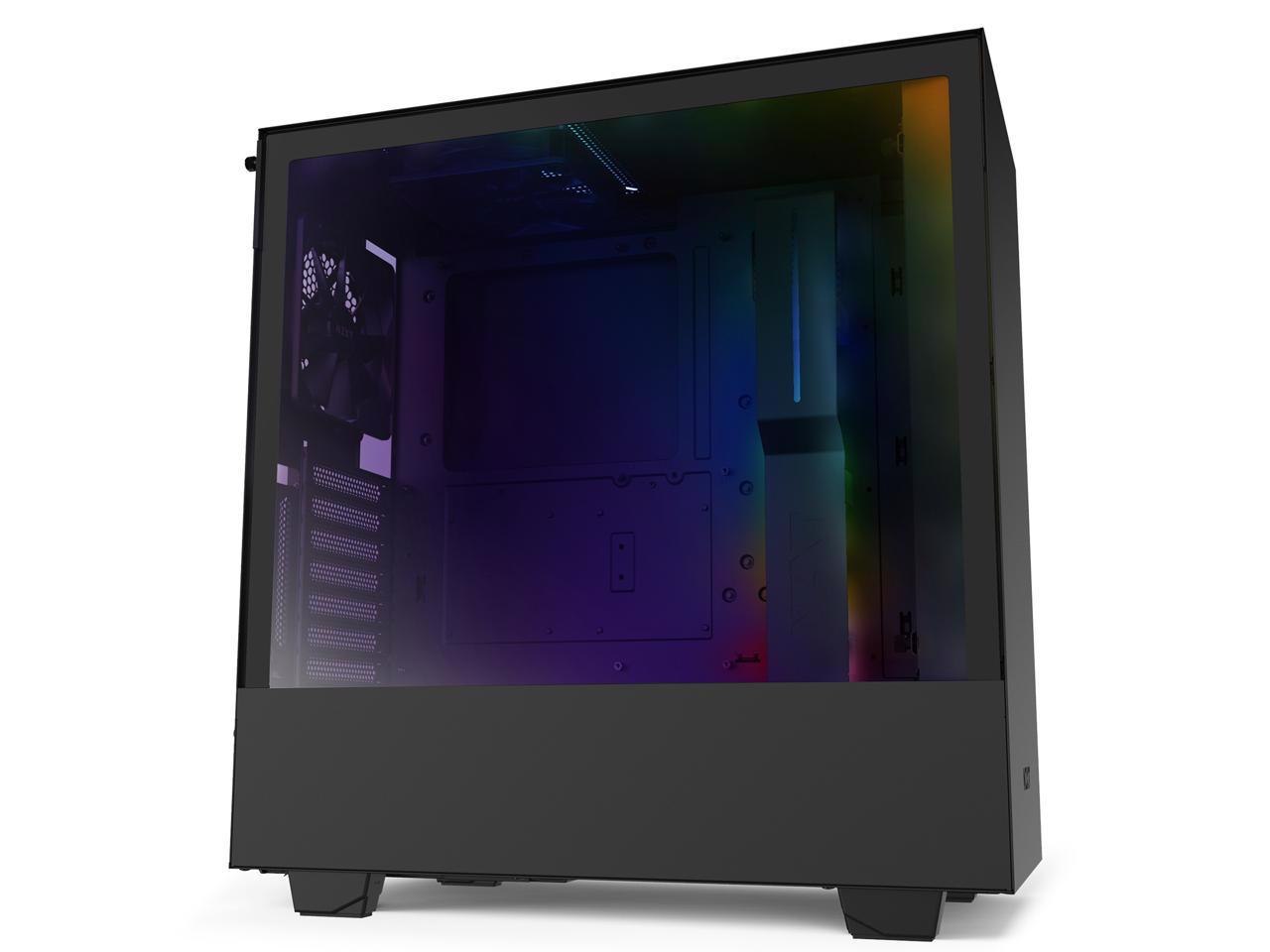 NZXT H510i - Compact Atx Mid-Tower PC Gaming Case - Front I/O Usb Type-C Port - Vertical Gpu Mount - Tempered Glass Side Panel - Integrated RGB Lighting - Water-Cooling Ready - Black