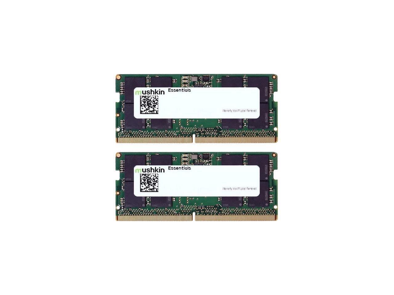 Mushkin Enhanced Essentials 32GB (2 X 16GB) 262-Pin DDR5 So-Dimm DDR5 4800 (PC4 38400) Laptop Memory Model Mes5s480fd16gx2