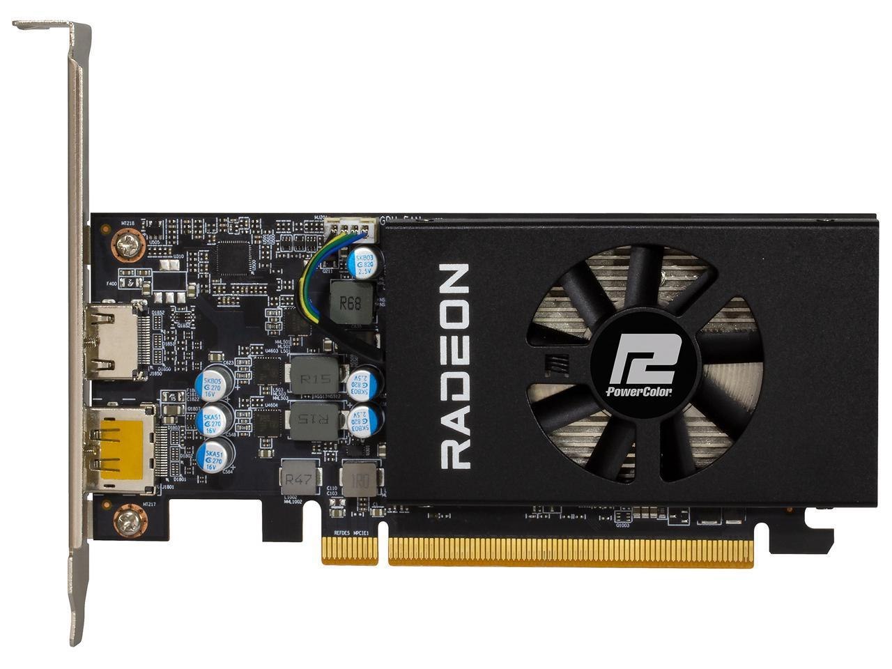 PowerColor Radeon RX 6400 4GB GDDR6 Pci Express 4.0 CrossFireX Support Low Profile Video Card Axrx 6400 LP 4GBD6-DH