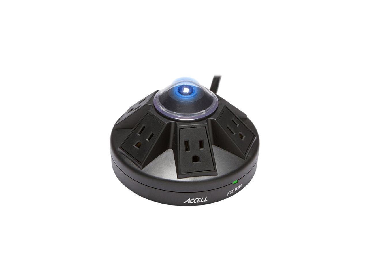 Accell D080B-013K 4 FT. 6 Outlets 1080 Joules Power Center And Surge Protector