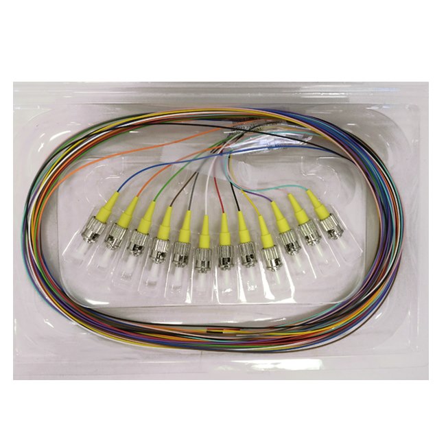 4Cabling Fibre Pigtail ST Os1 Singlemode 2M - 12 Pack Rainbow