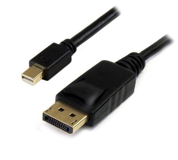 4Cabling 1M Mini DisplayPort Male To DisplayPort Male Cable: Black