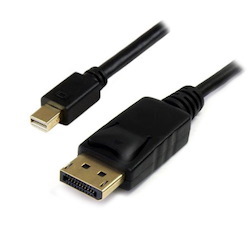 4Cabling 1.5M Mini DisplayPort Male To DisplayPort Male Cable: Black