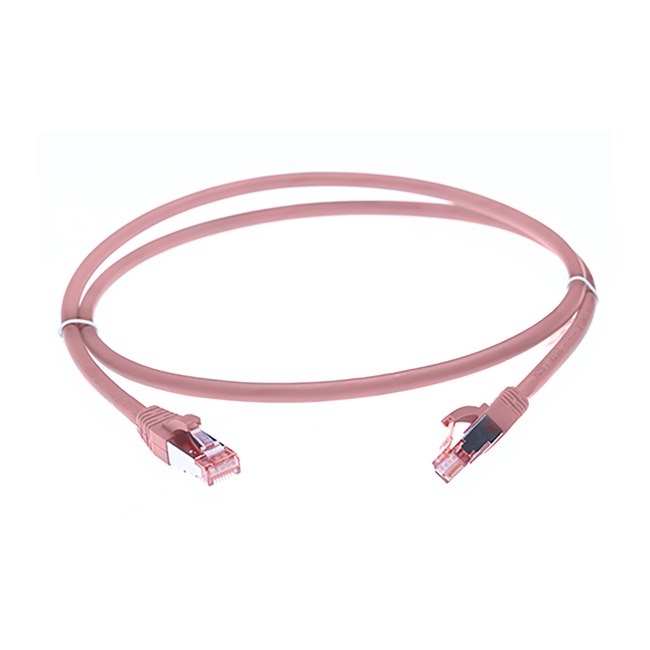 4Cabling 2.5M Cat 6A S/FTP LSZH Ethernet Network Cable. Pink