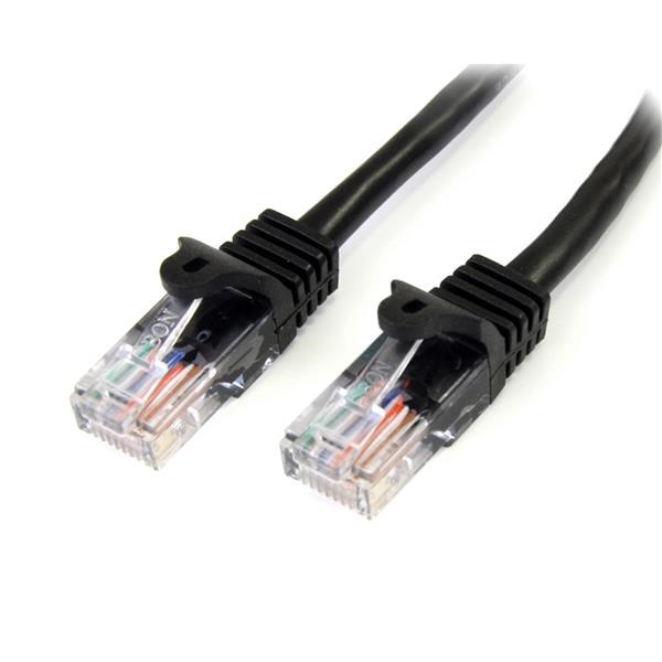 Cabac 1M Cat6 Lan Ethernet Network Snag-Less Black Patch Lead