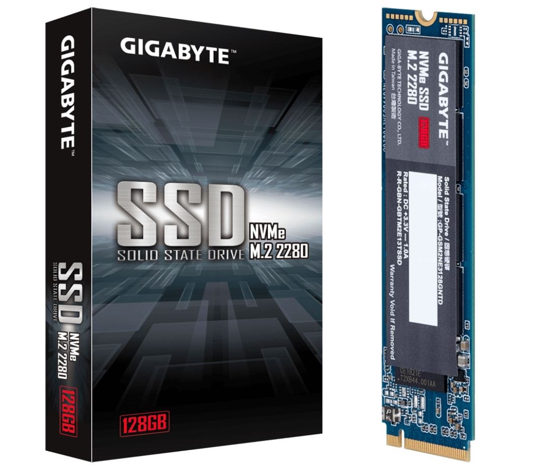 Gigabyte 128GB NVMe SSD, M.2 PCIe, Up To Read 1550 MB/s, Write 550 MB/s, 110TBW, 5YR WTY