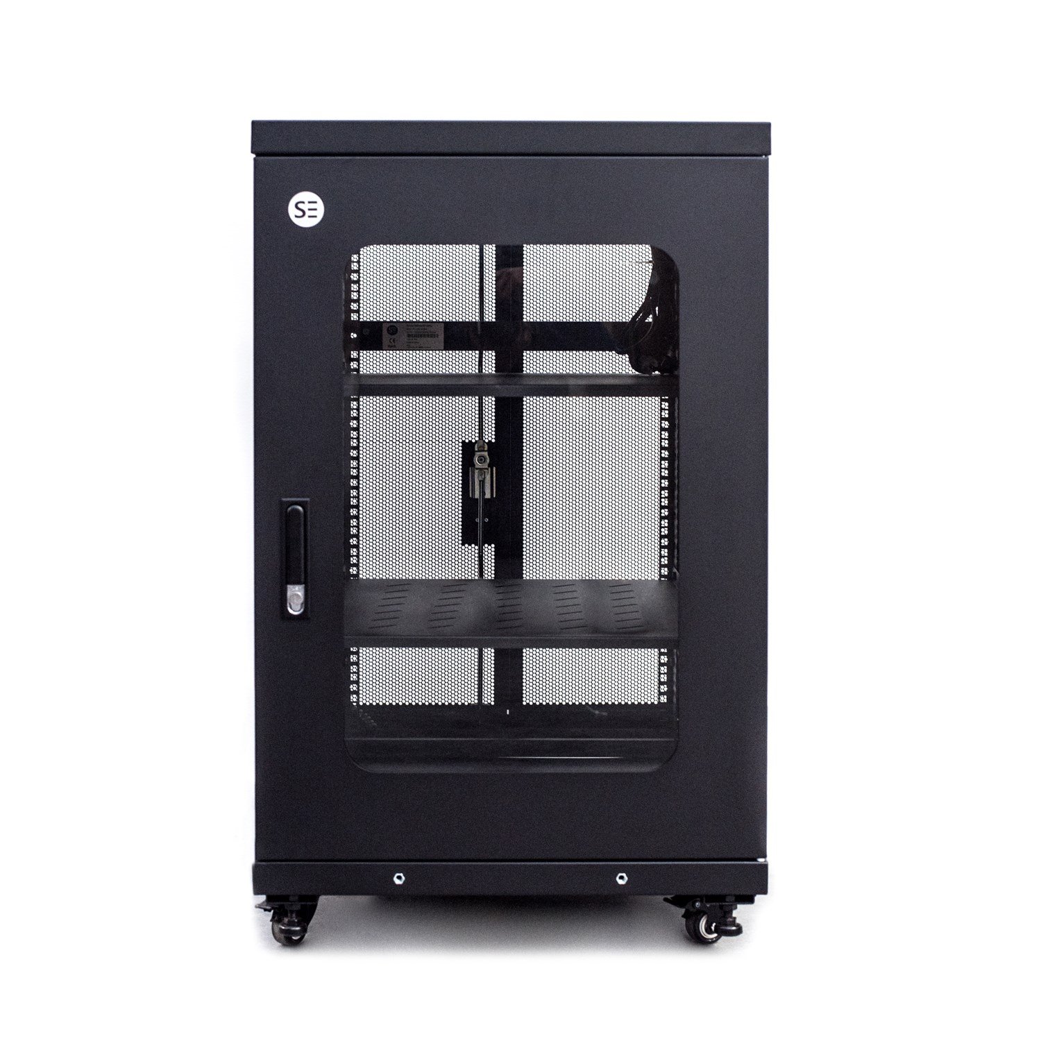 Serveredge 18Ru Fully Assembled Free Standing Server Cabinet - 600W X 800D X 990HIncludes Front Glass DoorDual Rear Mesh Doors1 X 8 Way Pdu1 X 2 Way Roof Mount Fan Unit2 X Fixed Shelves: 455MM depthL-