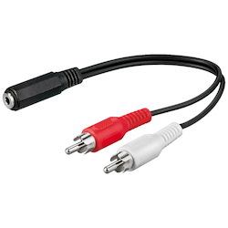 Konix Stereo 3.5MM Socket To 2 X Red / White Rca Plug