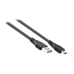 Konix 10M Usb 3.0 Type-C Am-Cm Active Extension Cable Black | 28+24Awg Supports 5Gbps