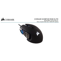 Corsair Scimitar RGB Elite Optical Moba/Mmo Gaming Mouse - Black