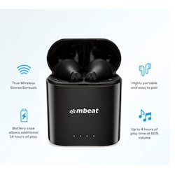 Mbeat® E1 True Wireless Earbuds - Up To 4HR Play Time, 14HR Charge Case, Easy Pair
