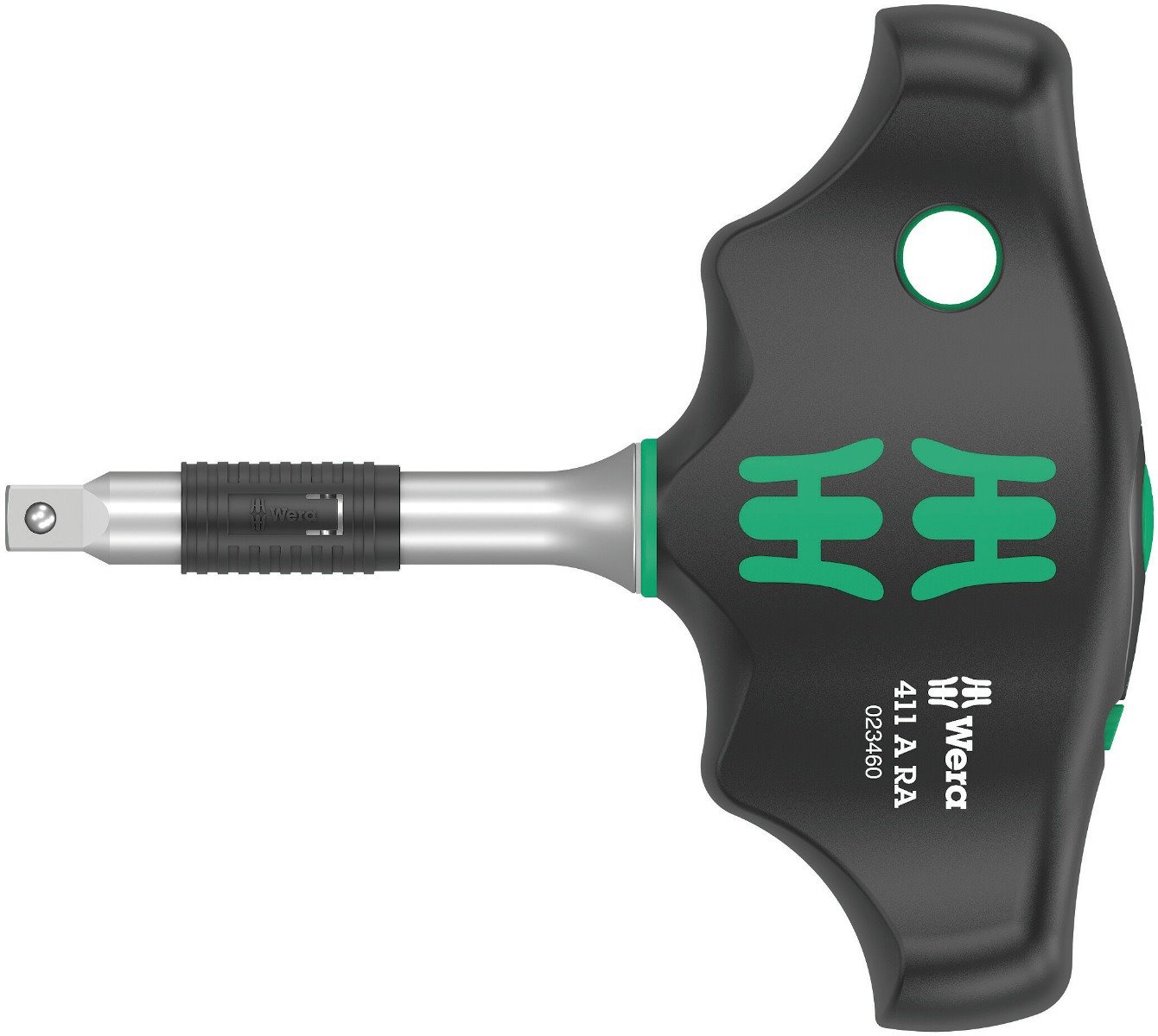 Wera 411 A Ra T-Handle Adapter Screwdriver With Ratchet Function, 1/4"