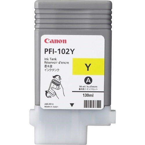 Canon PFI-102Y Original Inkjet Ink Cartridge - Yellow - 1 Pack