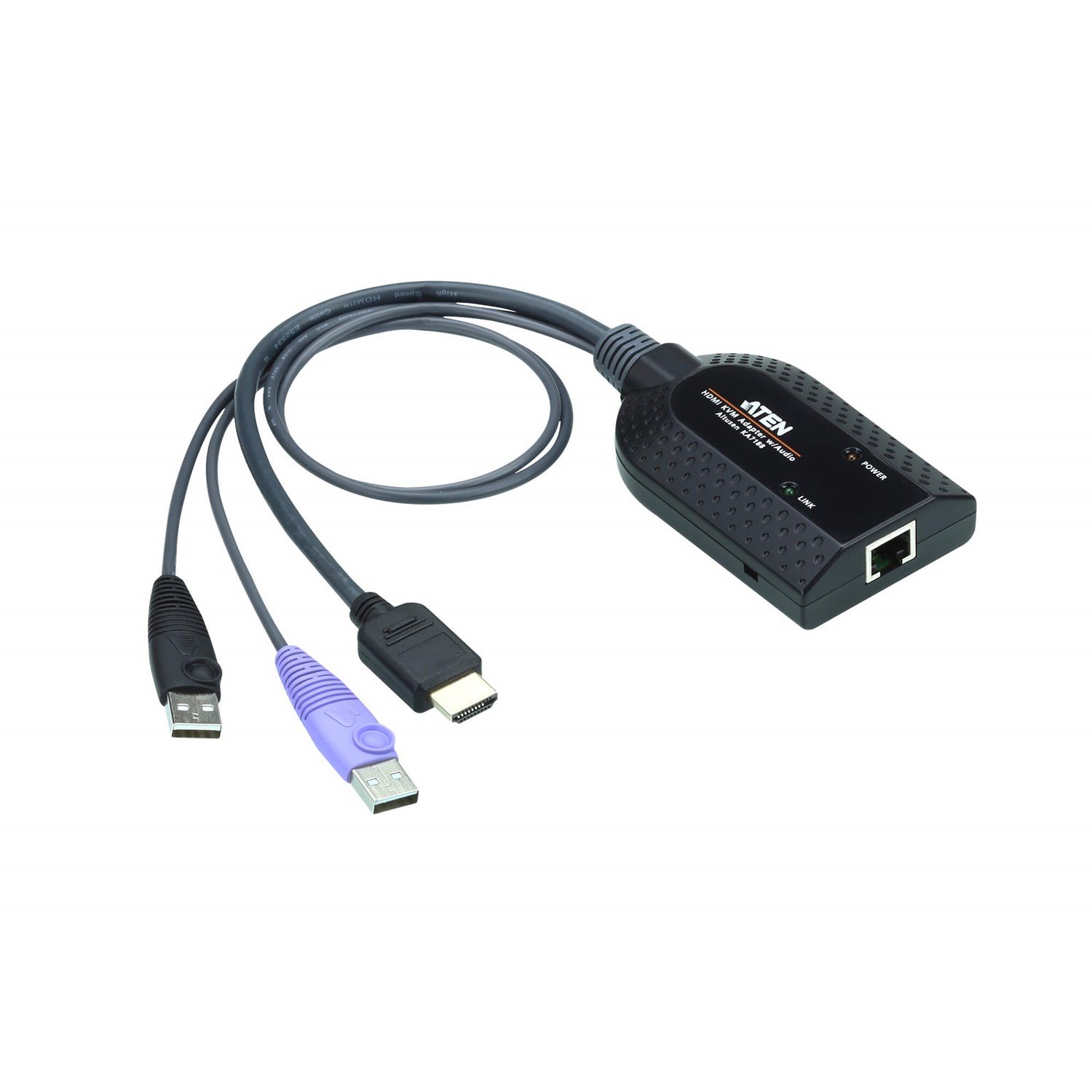 Aten (Ka7188-Ax) Hdmi Usb Virtual Media KVM Adapter With Digital Audio On Hdmi Signal, For KM And KN Series