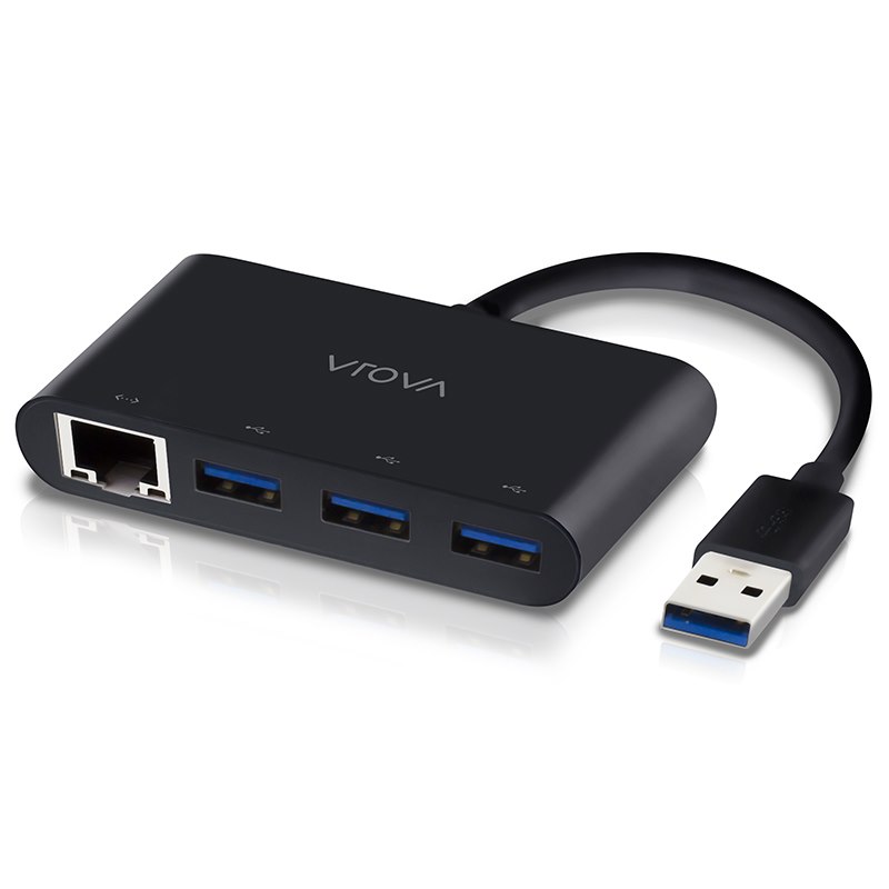 Alogic Vrova Usb 3.0 SuperSpeed 3 Port Hub And Gigabit Ethernet Adapter (Driverless / Plug & Play)