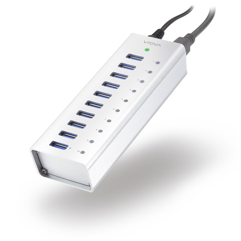 Alogic 10 Port Usb Hub With Charging - Aluminium Unibody With Power - Vrova Plus SerieS