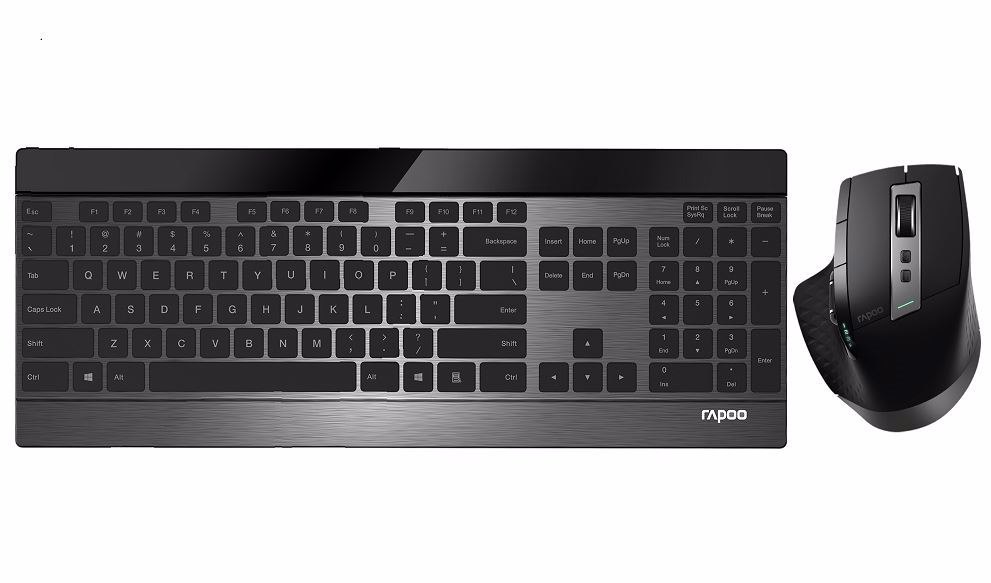 Rapoo 9900M Multi-Mode Wireless Ultra-Slim Keyboard & Mouse - Bluetooth 3.0, 4.0, 2.4G Multi-Mode Switch, Ultra-Slim Keys, Adjustable Dpi