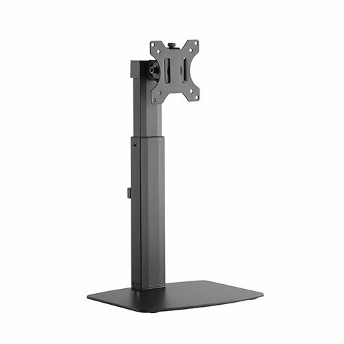 Brateck Single Free Standing Screen Pneumatic Vertical Lift Monitor Stand Fit Most 17'-32' Flat And Curved Monitors Up To 7 KG Vesa 75X75/100X100