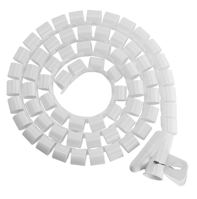 Brateck 20MM/0.79' Diameter Coiled Tube Cable Sleeve Material Polyethylene(PE) Dimensions 1000X20MM - White