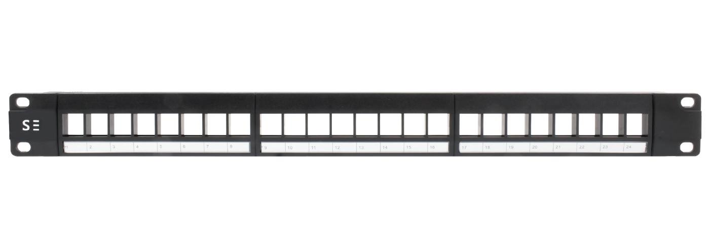 Serveredge 24 Port Unloaded Patch Panel Frame- 1Ru Utp - Includes Cable Management Bar