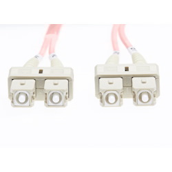4Cabling 2M SC-SC Om4 Multimode Fibre Optic Cable: Salmon Pink - 2MM