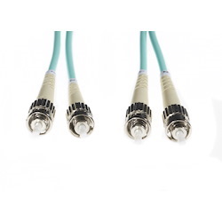 4Cabling 5M ST-ST Om3 Multimode Fibre Optic Cable: Aqua