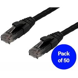 4Cabling 1.5M Cat6 RJ45-RJ45 Pack Of 50 Ethernet Network Cable. Black