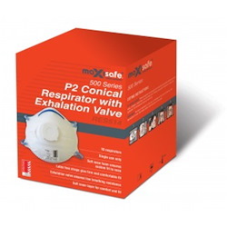 Maxisafe Conical P2 Respirator with Valve, box of 10
