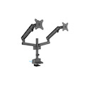 Brateck Dual Monitor Aluminium Slim Pole-Mounted Spring-Assisted Monitor Arm With USB Fit Most 17"-32" Monitors Up to 8kg per screen 75x75/100x100(LS)
