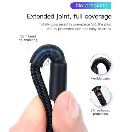 USP BoostUp USB-C to USB-C Cable (1M) - Black, 3A Fast and Safe Charge, Strong and Durable Nylon Braided, Anti-Break, Avoid Knotting