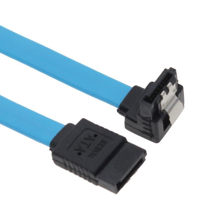 Astrotek Sata 3.0 Data Cable 50CM Male To Male 180 To 90 Degree With Metal Lock 26Awg Blue