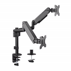 Brateck Dual Monitors Pole-Mounted Gas Spring Monitor Arm Fit Most 17'-32' Monitors Up To 9KG Per Screen