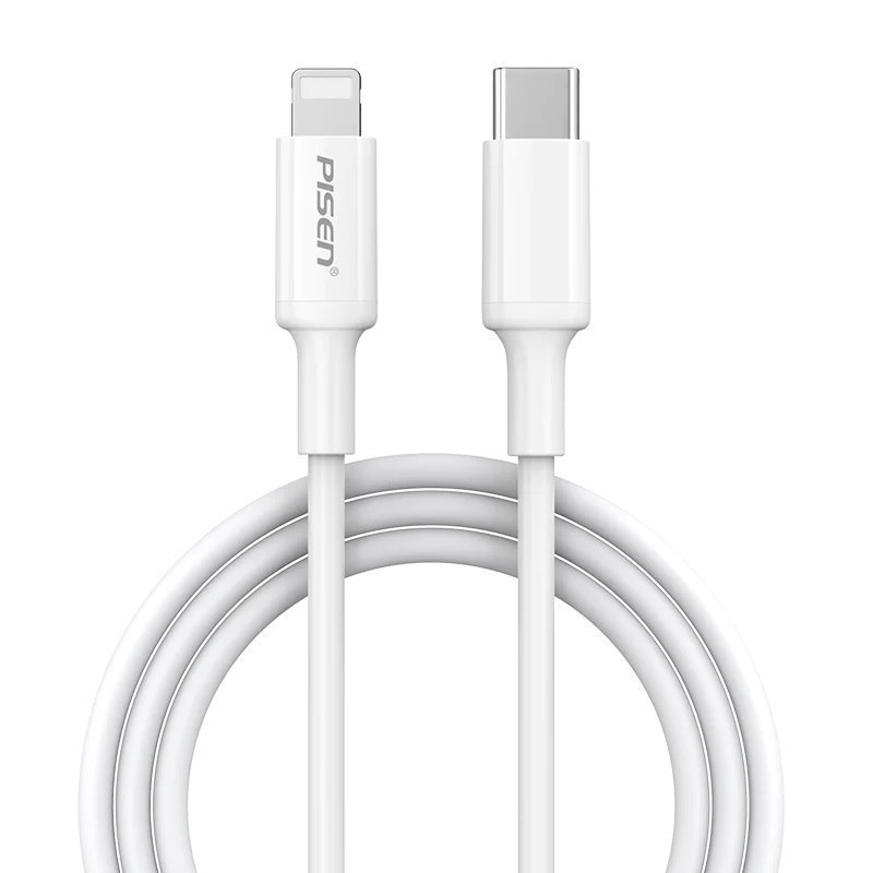 Pisen Lightning To Usb-C PD Fast Charge Cable (2.2M) White - Support 3A, Reinforced SR Is Not Easy To Fractured, Apple iPhone/iPad/MacBook