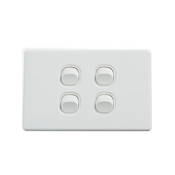 4Cabling 4C | Elegant Wall Switch 4 Gang 250V 16A - Horizontal