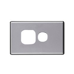 4Cabling 4C | Elegant Single Gpo Aluminium Plate - Horizontal - Silver Matte