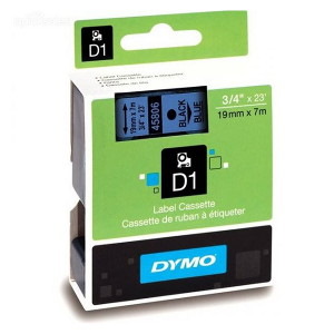 Dymo D1 Label Cassette 19MM X 7M - Black On Blue